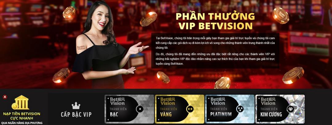 Betvision cung cấp câu lạc bộ VIP